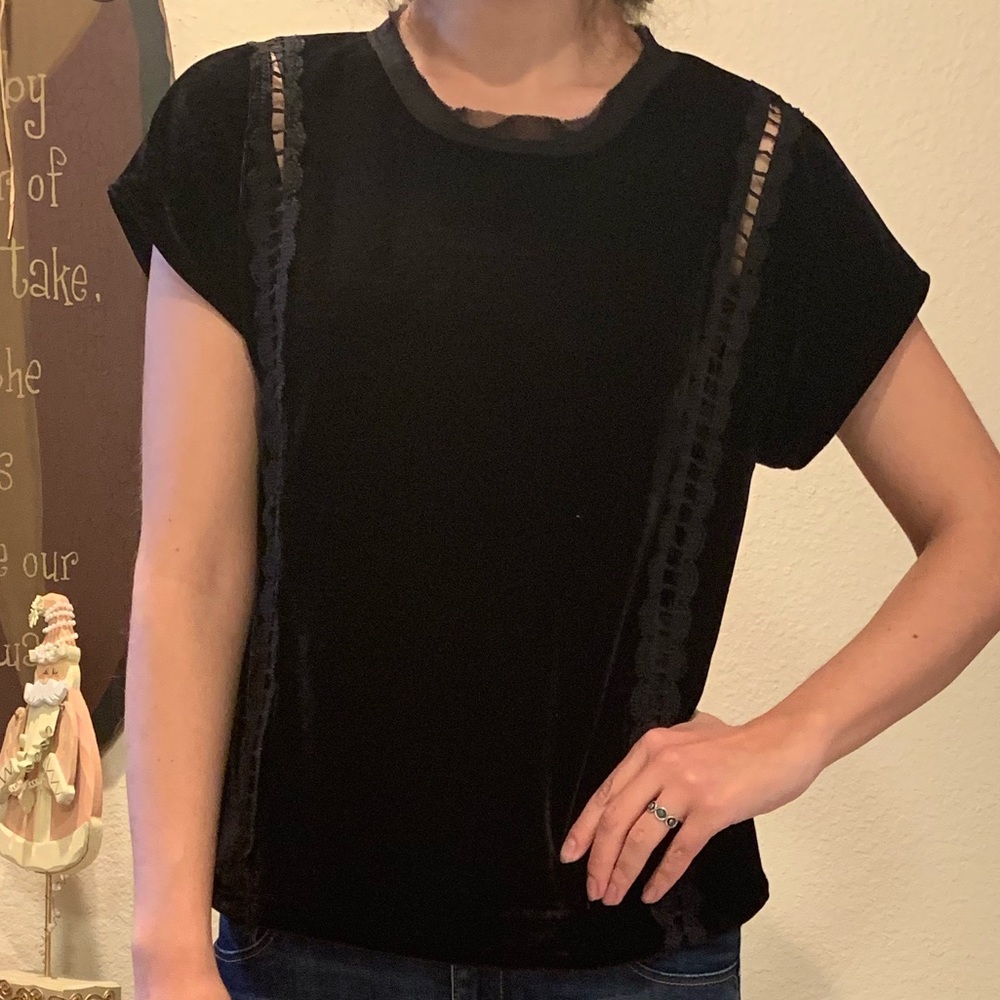 Current Air black velvet top